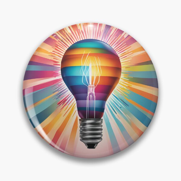 Item preview, Colorful light bulb – Creative lighting design with a radiant background designed and sold by Spreesnake Design .