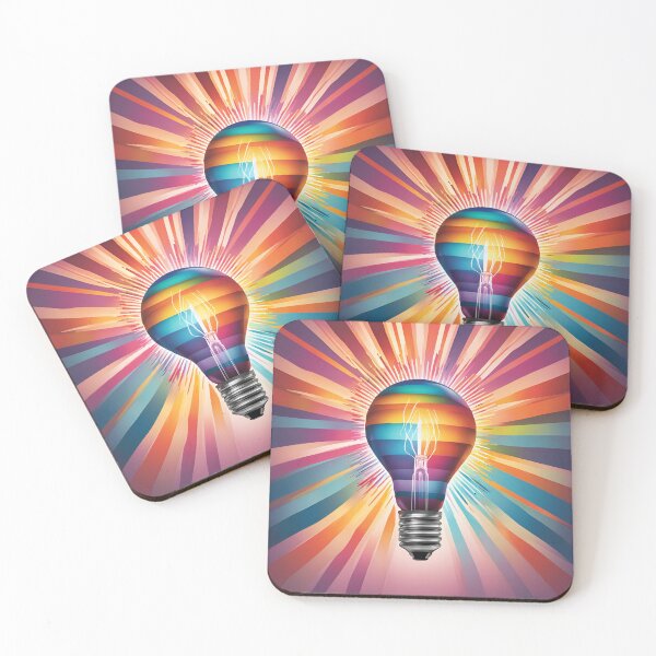Item preview, Colorful light bulb – Creative lighting design with a radiant background designed and sold by Spreesnake Design .