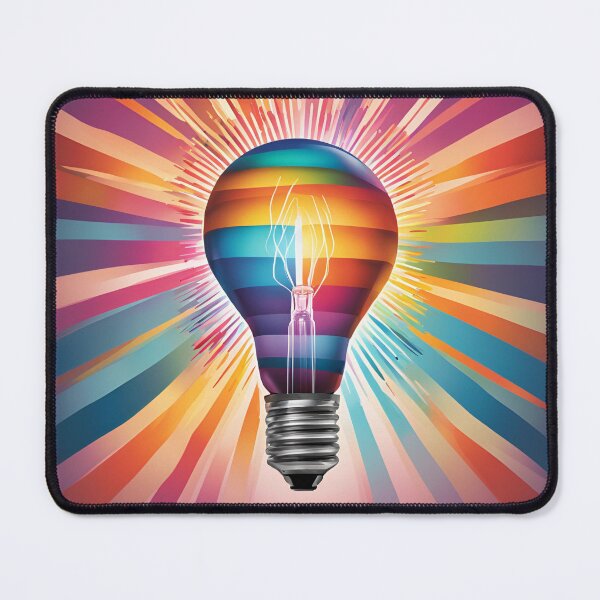 Item preview, Colorful light bulb – Creative lighting design with a radiant background designed and sold by Spreesnake Design .