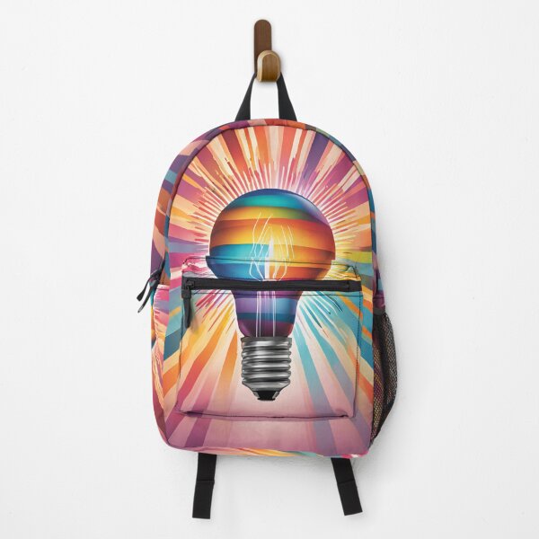 Item preview, Colorful light bulb – Creative lighting design with a radiant background designed and sold by Spreesnake Design .