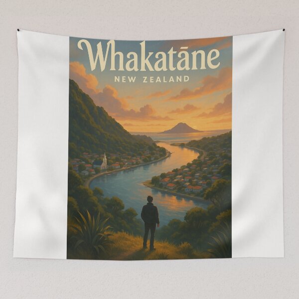 Item preview, Whakatāne New Zealand Sunset River View designed and sold by Places On Earth.