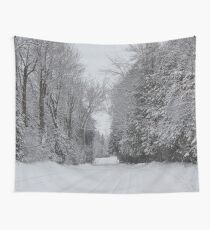 Rural Winter Roadway Wall Tapestry