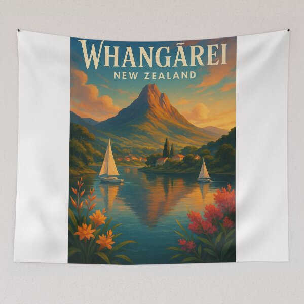 Item preview, Whangārei NZ Sailboats and Mountain Reflections designed and sold by Places On Earth.