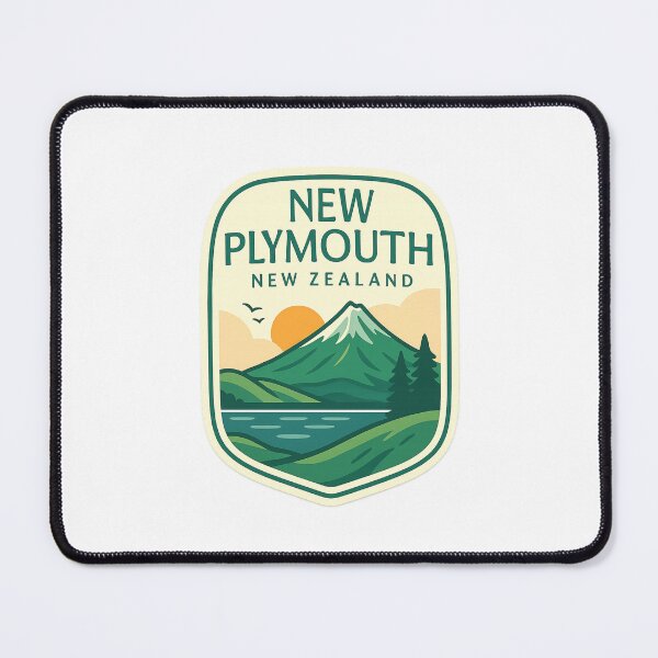 Item preview, New Plymouth New Zealand Mountain Lake Badge designed and sold by Places On Earth.