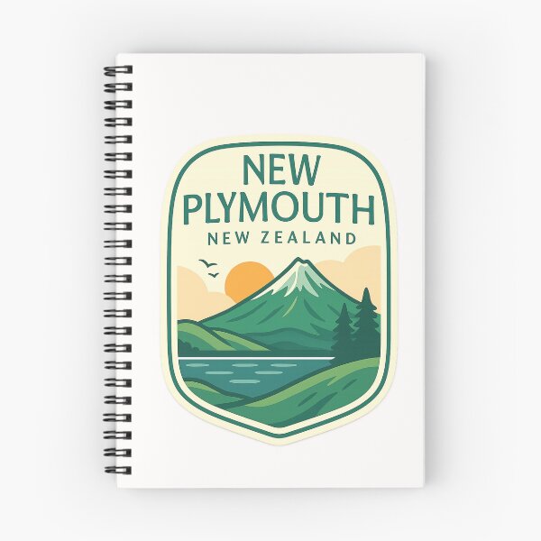 Item preview, New Plymouth New Zealand Mountain Lake Badge designed and sold by Places On Earth.
