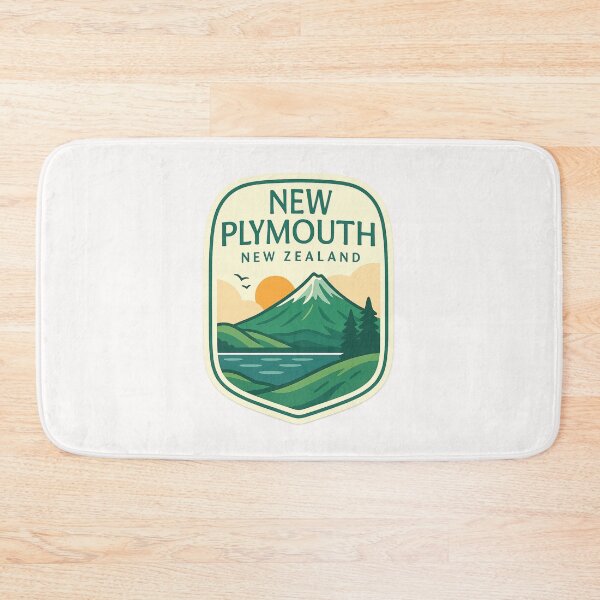 Item preview, New Plymouth New Zealand Mountain Lake Badge designed and sold by Places On Earth.