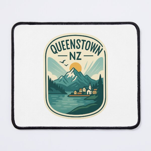 Item preview, Queenstown NZ Mountain Village Scenic Emblem designed and sold by Places On Earth.