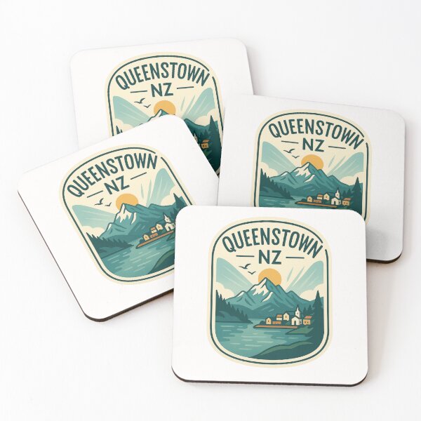 Item preview, Queenstown NZ Mountain Village Scenic Emblem designed and sold by Places On Earth.