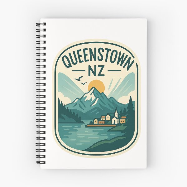 Item preview, Queenstown NZ Mountain Village Scenic Emblem designed and sold by Places On Earth.