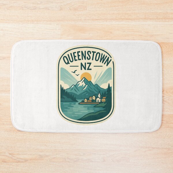 Item preview, Queenstown NZ Mountain Village Scenic Emblem designed and sold by Places On Earth.