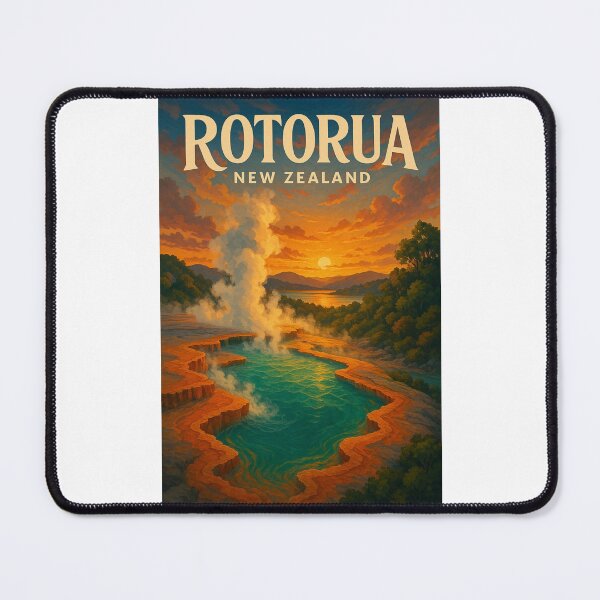 Item preview, Rotorua New Zealand Geothermal Sunset Poster designed and sold by Places On Earth.