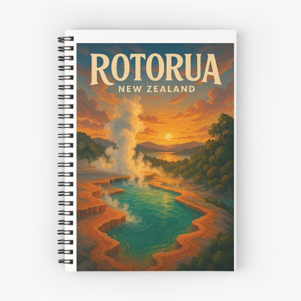 Item preview, Rotorua New Zealand Geothermal Sunset Poster designed and sold by Places On Earth.