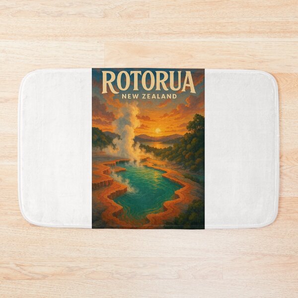 Item preview, Rotorua New Zealand Geothermal Sunset Poster designed and sold by Places On Earth.