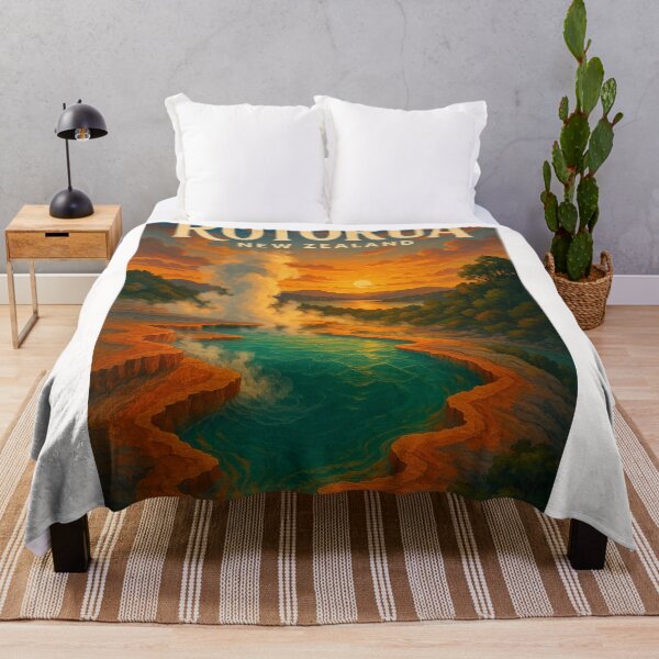 Item preview, Rotorua New Zealand Geothermal Sunset Poster designed and sold by Places On Earth.