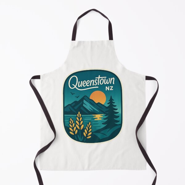 Item preview, Queenstown NZ Sunset Mountains Lake Badge designed and sold by Places On Earth.
