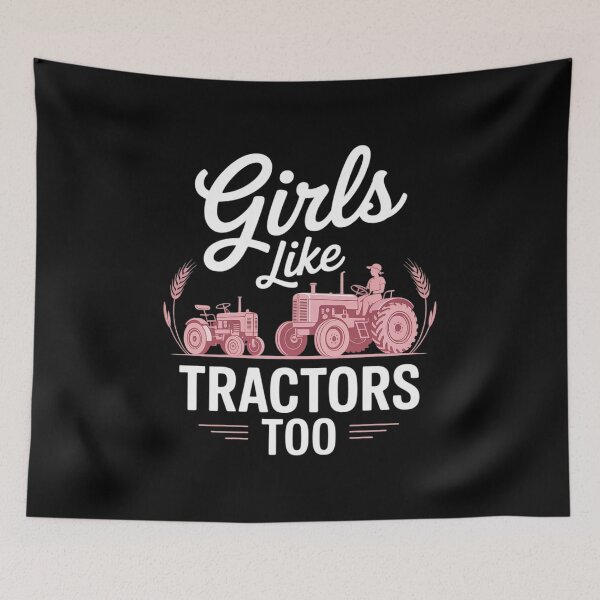 Item preview, Girls Like Tractors Too Cute Tractor Pink Farming Girl designed and sold by petrichorsworld.