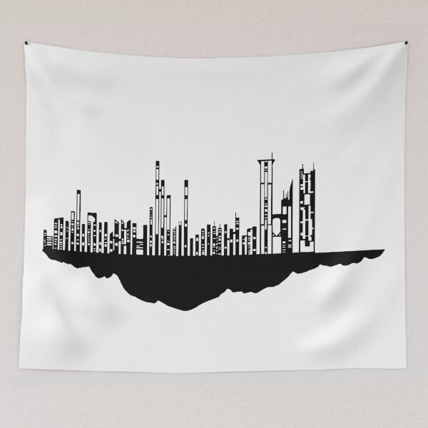 Item preview, Paysage Urbain Volant 7 (simple, noir et blanc, minimaliste) designed and sold by EBFCDesigns.