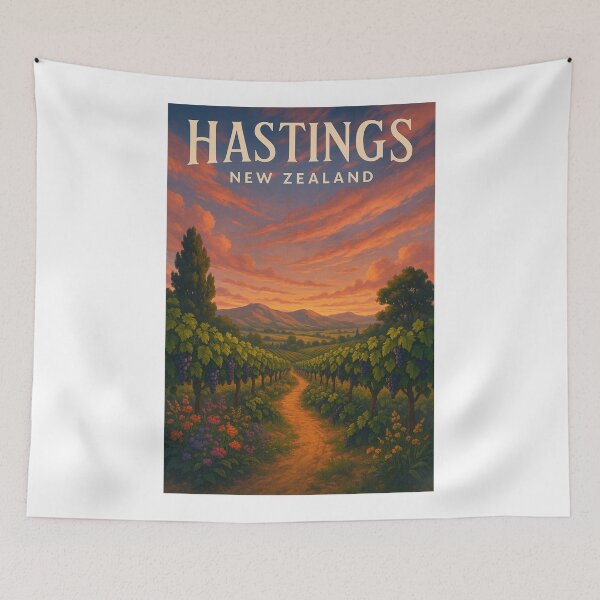 Item preview, Vineyard Path at Sunset in Hastings New Zealand designed and sold by Aryabek.