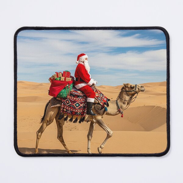 Item preview, Santa in the Desert – Festive Christmas Camel Ride Illustration designed and sold by PixelVibe782.