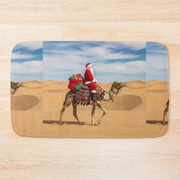 Item preview, Santa in the Desert – Festive Christmas Camel Ride Illustration designed and sold by PixelVibe782.