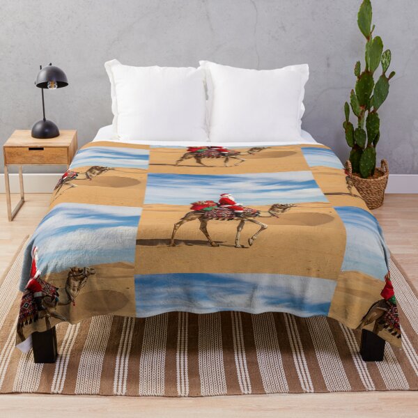 Item preview, Santa in the Desert – Festive Christmas Camel Ride Illustration designed and sold by PixelVibe782.