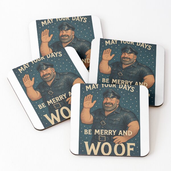 Item preview, Be Merry and Woof Gay Leather Christmas Card designed and sold by Aryabek.