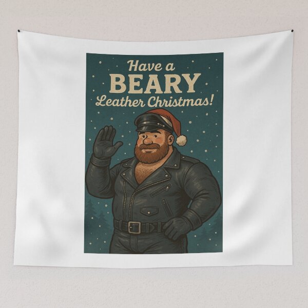 Item preview, Have a Beary Leather Christmas Greeting Card designed and sold by Aryabek.