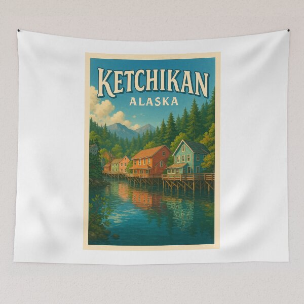 Item preview,  Ketchikan Waterfront, Southeast Alaska Boardwalk designed and sold by Aryabek.