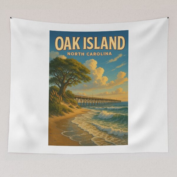Item preview,  Oak Island Coastal Pier View, North Carolina designed and sold by Aryabek.