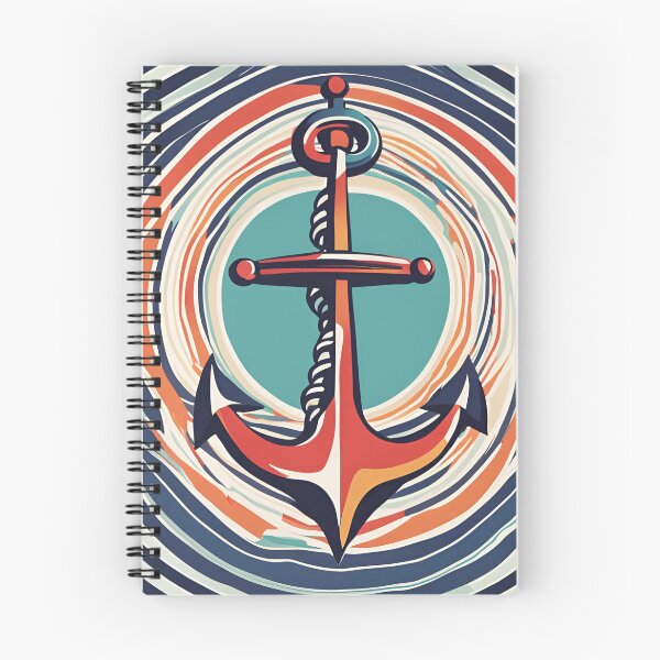 Item preview, Abstract anchor – Maritime design with colorful waves and geometric pattern designed and sold by Spreesnake Design .