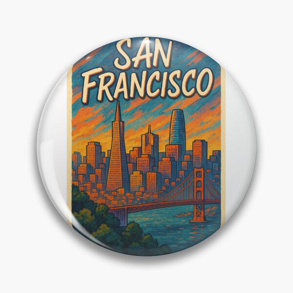 Item preview,  Retro San Francisco Skyline, California Sunset Bay designed and sold by Aryabek.