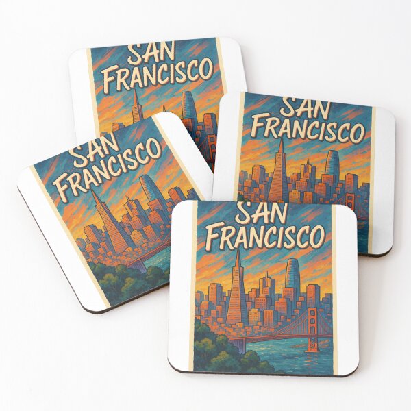 Item preview,  Retro San Francisco Skyline, California Sunset Bay designed and sold by Aryabek.