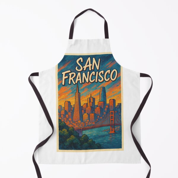 Item preview,  Retro San Francisco Skyline, California Sunset Bay designed and sold by Aryabek.