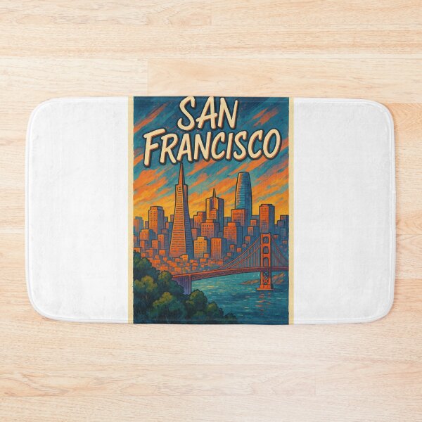 Item preview,  Retro San Francisco Skyline, California Sunset Bay designed and sold by Aryabek.
