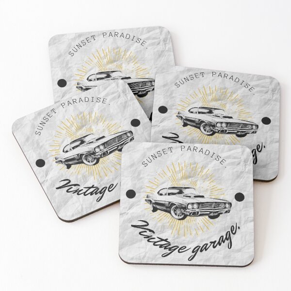 Item preview, Sunset Paradise, vintage garage - retro classic car art designed and sold by Digidelico.