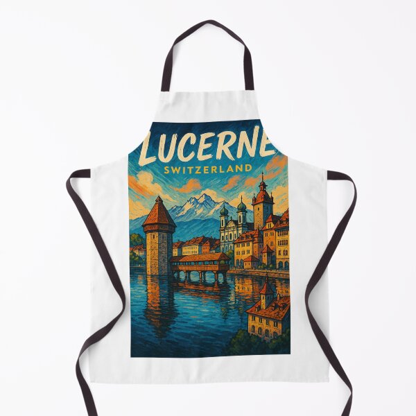 Item preview, Lucerne Switzerland Evening Skyline with Chapel Bridge designed and sold by StampMyPassport.