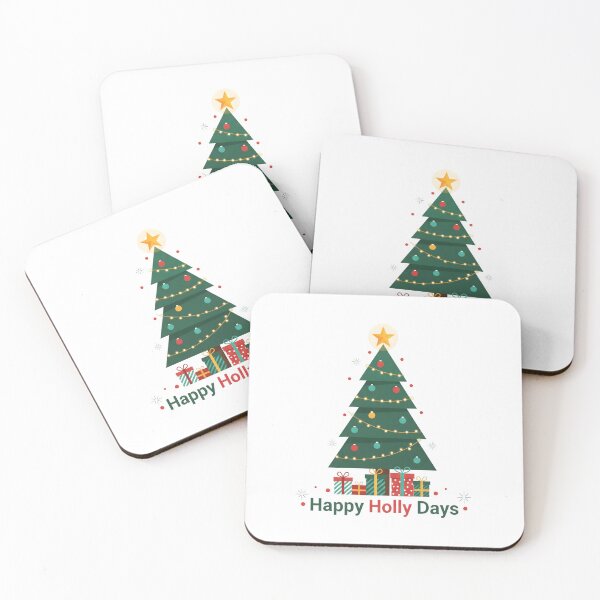 Item preview, Happy Holly Days Christmas Tree Art designed and sold by Ekracreatives.