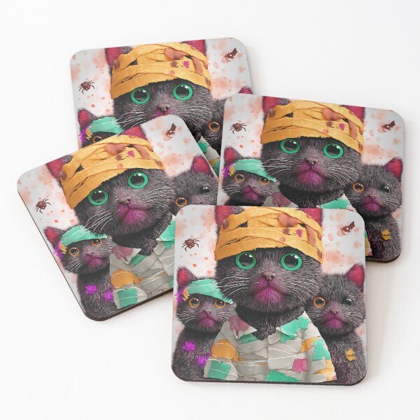 Item preview, Black Cats in Halloween Costumes – Adorable Mummy Kittens with Pumpkins and Spooky Background designed and sold by Grafititee.