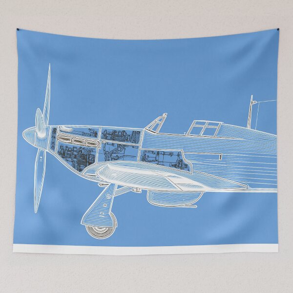 Item preview, British Hawker Hurricane Blueprint Art designed and sold by Skyframe Aviation.