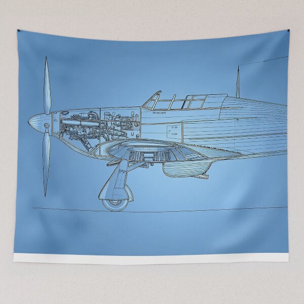 Item preview, The Hurricane Fighter Blueprint Art designed and sold by Skyframe Aviation.