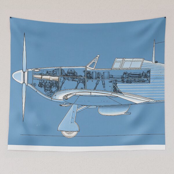 Item preview, RAF Hurricane Design Illustration designed and sold by Skyframe Aviation.