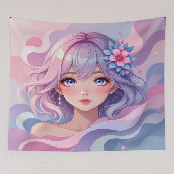 Item preview, Anime Elegance – Soft Eyes & Pastel Dreams in poetic Flow designed and sold by FotoworldEdel.