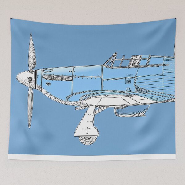 Item preview, Hawker Hurricane Blueprint Art designed and sold by Skyframe Aviation.