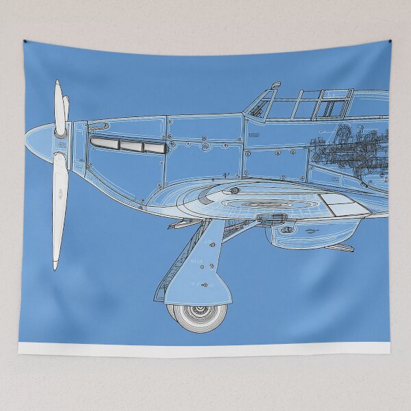 Item preview, Classic Hurricane Aircraft Technical Blueprint designed and sold by Skyframe Aviation.