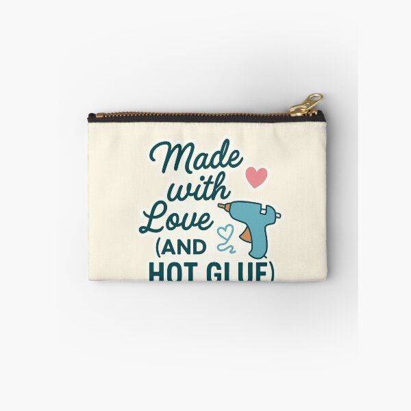 Item preview, Made with Love (and Hot Glue) – Funny Craft Quote Sticker for DIYers & Handmade Lovers designed and sold by astersgraphics.
