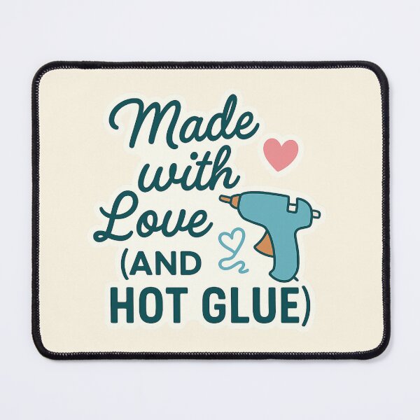 Item preview, Made with Love (and Hot Glue) – Funny Craft Quote Sticker for DIYers & Handmade Lovers designed and sold by astersgraphics.