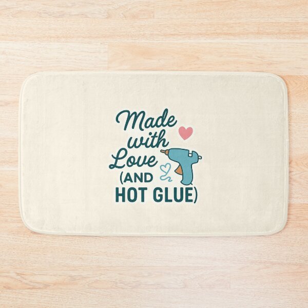 Item preview, Made with Love (and Hot Glue) – Funny Craft Quote Sticker for DIYers & Handmade Lovers designed and sold by astersgraphics.