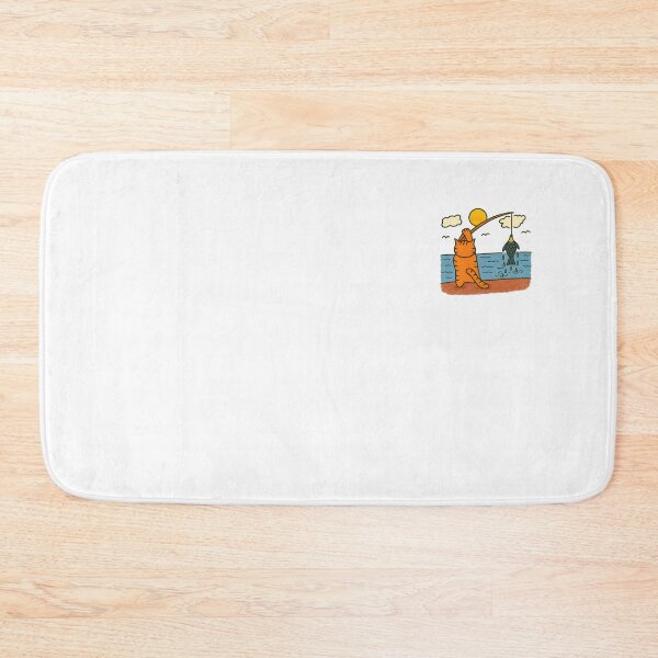 Item preview, Yoko Fishing Adventure – Cute Orange Cat Catches a Big Fish by the Sea | Funny Cartoon Illustration designed and sold by YokoByIngoErno.