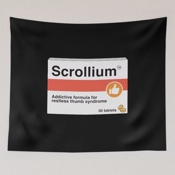 Item preview, Scrollium Internet Addiction Disorder Fake Medicine Parody Design designed and sold by pharmafeels.