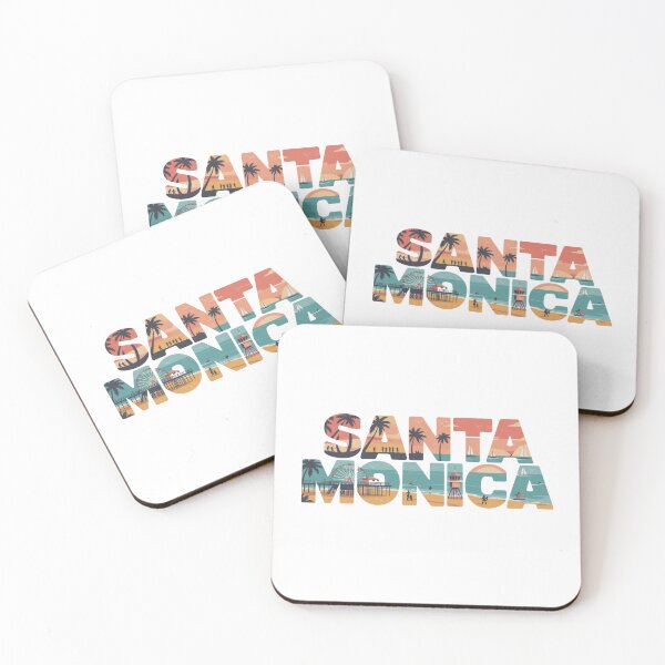 Item preview, Santa Monica California Retro Beach Sunset Design | Vintage Typography Ocean View Graphic designed and sold by CircinusStore.